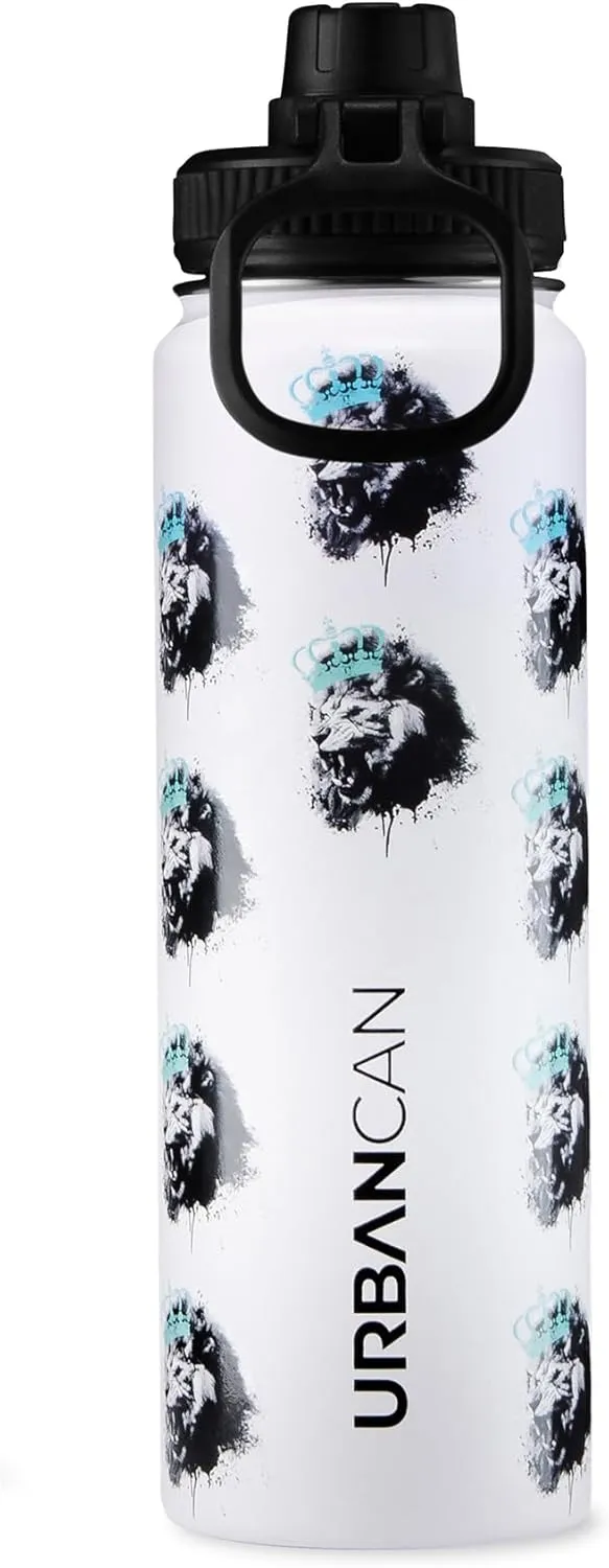 24 oz Insulated Water Bottle with Straw, Chug & Cap Lids - Drink In Style with Stainless Steel Water Bottles for Sports, Gym & Travel - Premium Double Walled Thermos Flask - Courage Of Color