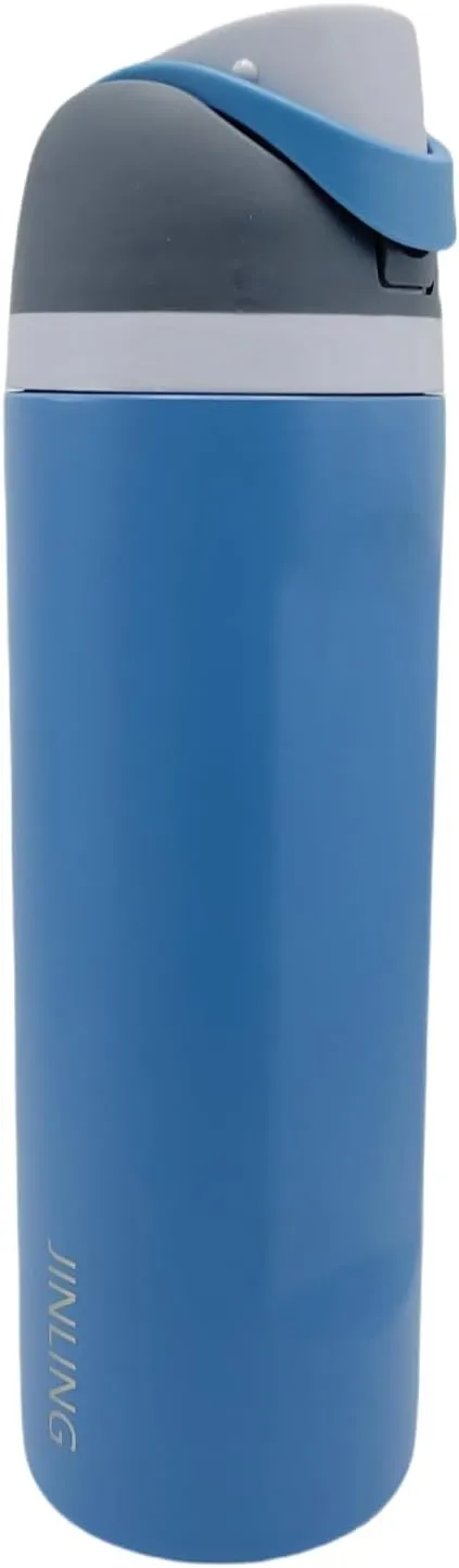 24oz Insulated Stainless Steel Water Bottle with Straw for Sports and Travel, BPA-Free Sports Water Bottle (blue)