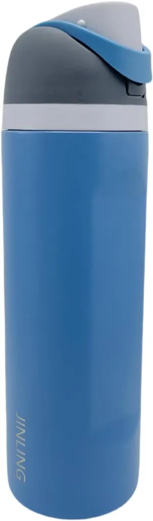 24oz Insulated Stainless Steel Water Bottle with Straw for Sports and Travel, BPA-Free Sports Water Bottle (blue)