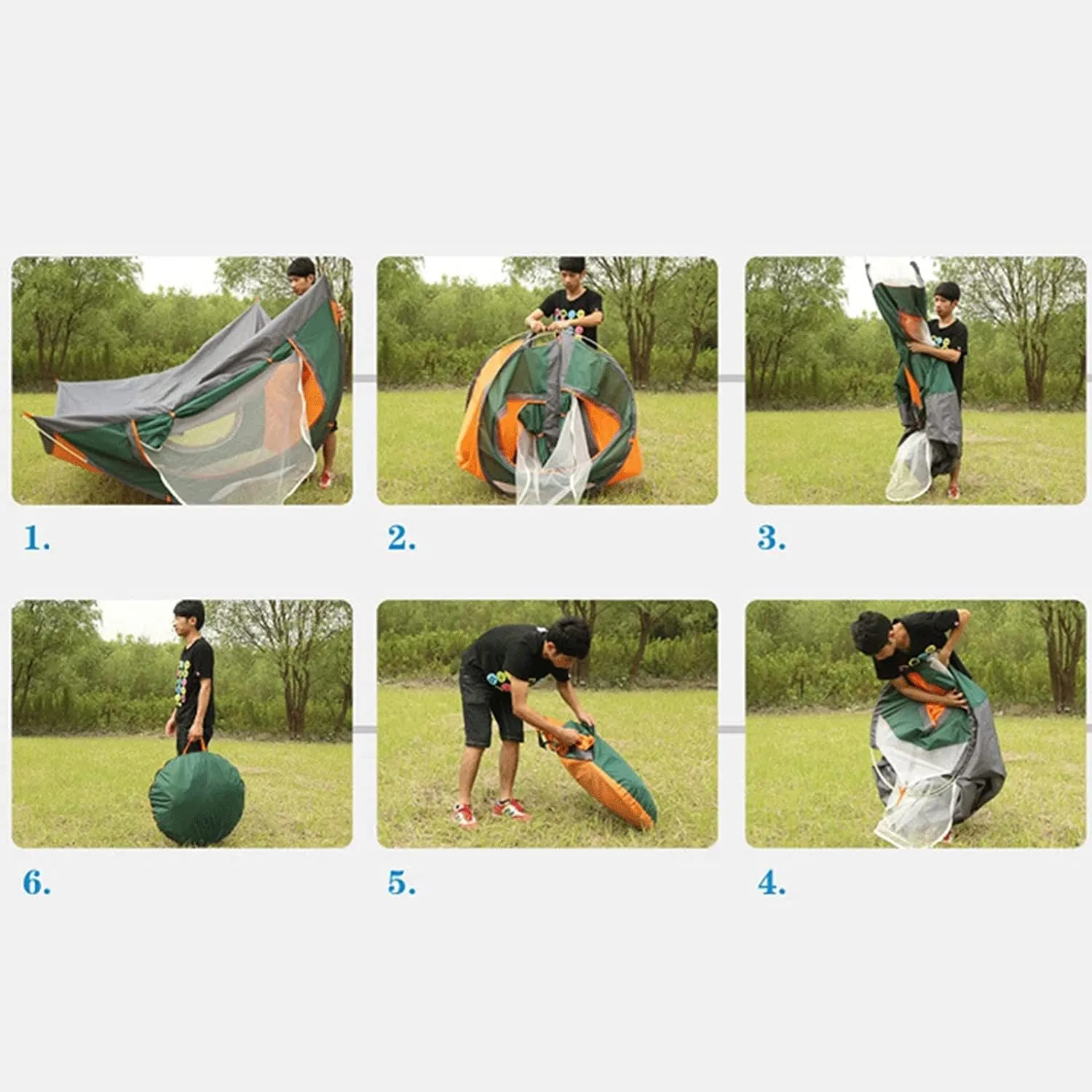 3-4 Person Automatic Family Camping Tent Camping Hiking Tipi Tent Easy to Set Up Waterproof Quick Folding for Beach Garden Camping Fishing Picnic (Color : C, Size : 34 Person)