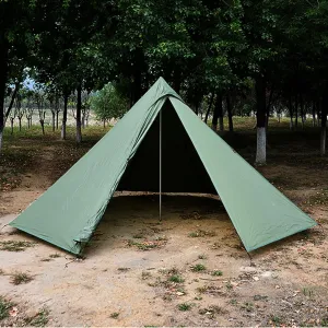3-4 Person Teepee Cone Shape Camping Tent Outdoor Teepee - Family Yurt Festival Large Tent for Adults - Includes Floor Nail/Wind Rope & Storage Bag