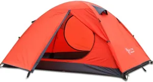 3-4 Season 2 3 Person Lightweight Backpacking Tent Windproof Camping Tent Awning Family Tent Two Doors Double Layer with Aluminum rods for Outdoor Camping Family Beach Hunting Hiking Travel