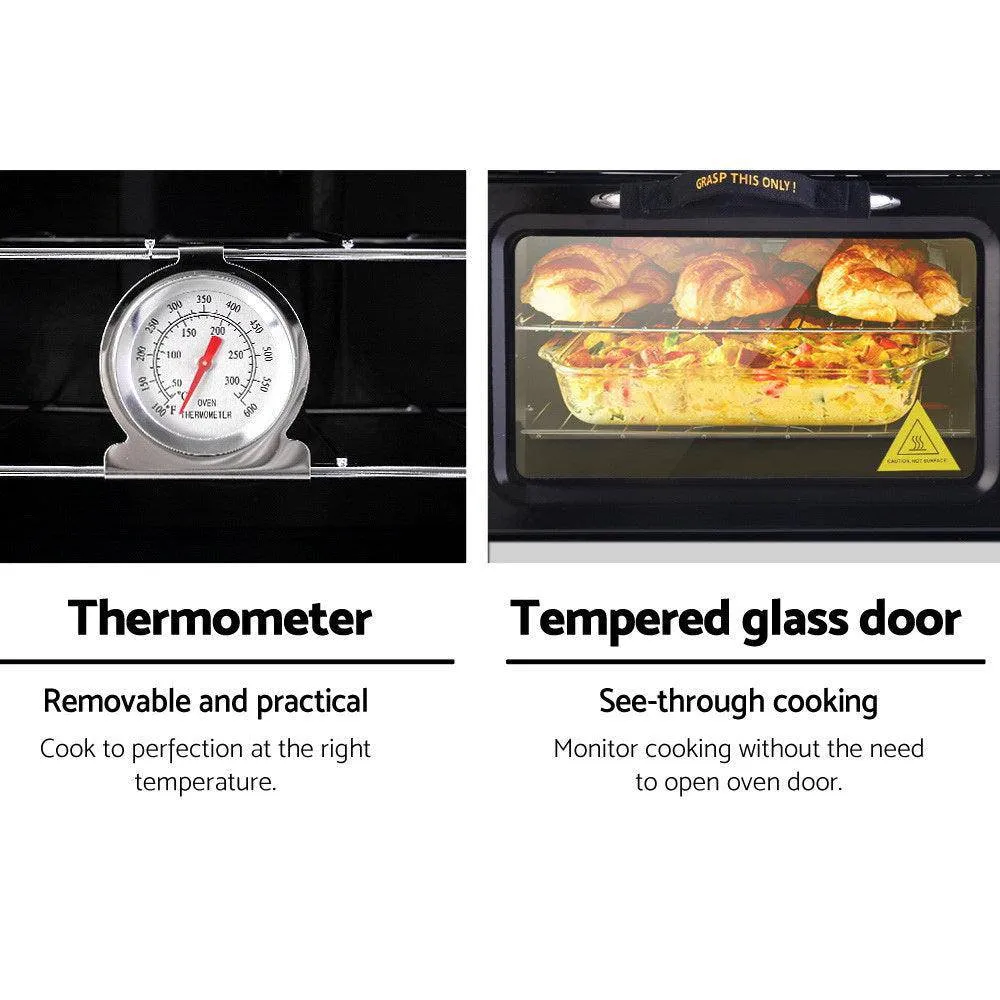3 Burner Portable Oven - Silver & Black by Devanti