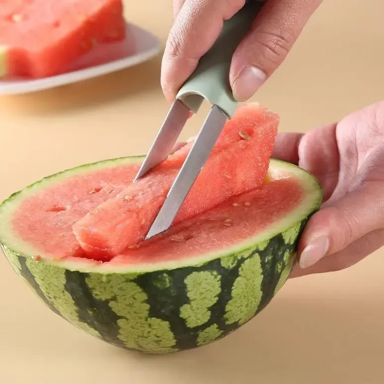 3-in-1 Watermelon Cutter Stainless Steel Fruit Carving Knife