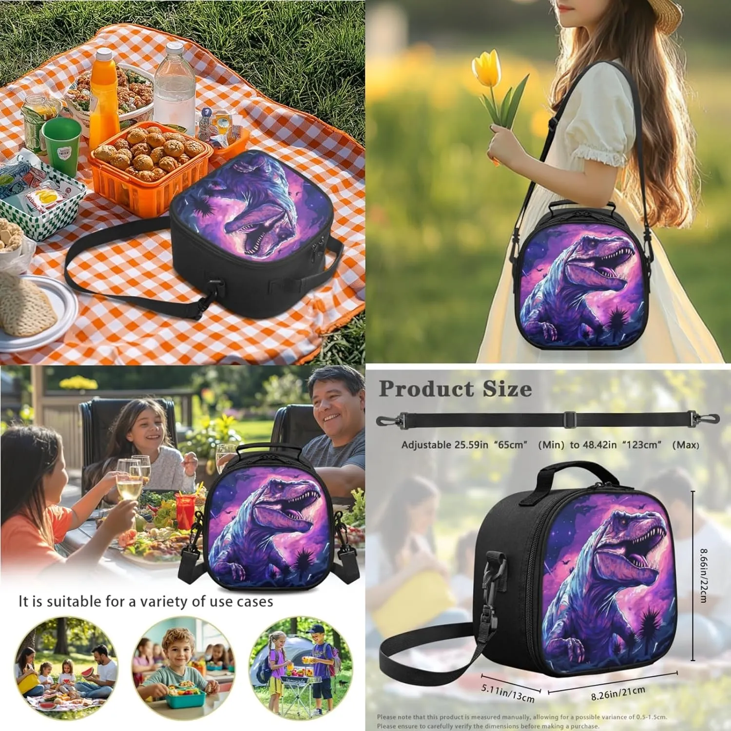 3 Pcs Dinosaur Backpack Set for Boys,17 Inch School Bag for Elementary Kids Lightweight Bookbag for 5-9T Children Book Bags with Water Bottle Lunch Box for Girls