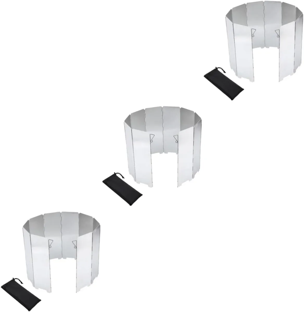 3 Sets Outdoor Camping Stove Windscreen Windproof Cooking Screen for Gas Stove Portable BBQ Camping Equipment Random Color