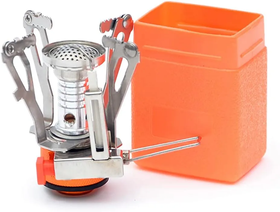 3000W Camping Gas Stove Small Camping Gas Stove Foldable Gas Burner with Carry Box for Camping Picnic Trekking Outdoor, 2.6 * 2.6 * 3.1in, Black
