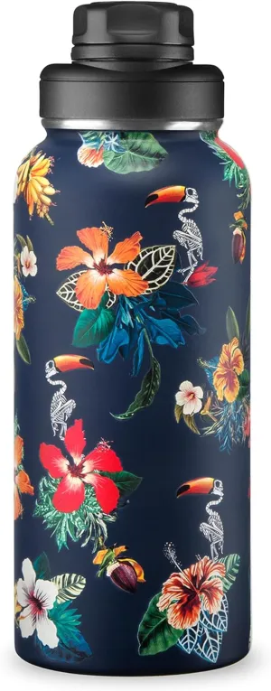 32 oz Insulated Water Bottle with Straw, Chug & Cap Lids - Drink In Style with Stainless Steel Water Bottles for Sports, Gym & Travel - Premium Double Walled Thermos Flask - Toucan't See Me