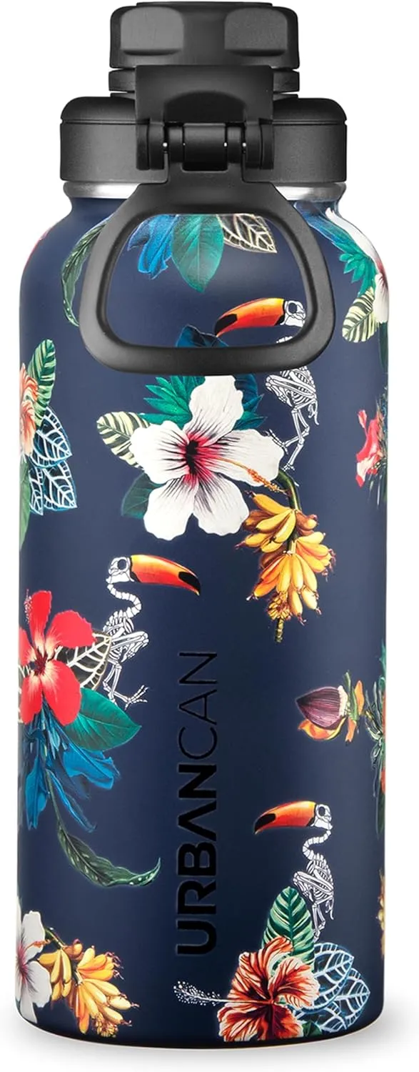 32 oz Insulated Water Bottle with Straw, Chug & Cap Lids - Drink In Style with Stainless Steel Water Bottles for Sports, Gym & Travel - Premium Double Walled Thermos Flask - Toucan't See Me