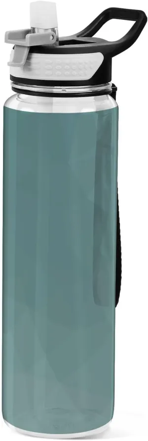 32oz Green Gradient Water Bottle Lid with Straw Tritan Clear BPA Free non toxic Water Jug with Handle for Working Collapsible