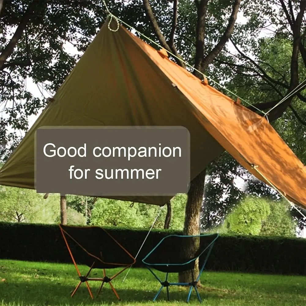 3.2x3m Awning Waterproof Tarp Tent Shade Folding Camping Canopy Ultralight Beach Sun Shelter Camping Tent Travel Tourist Awning (Color : D) (Black One Size)