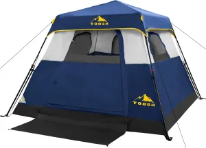 3/4 Person/6 Person Camping Tent Fast Cabin Tent with Instant Setup Tent, Weatherproof Tent Easy Quick Set Up & Pop Up in 60 Seconds with Rainfly Backpack for Family Camping,Upgraded Ventilation