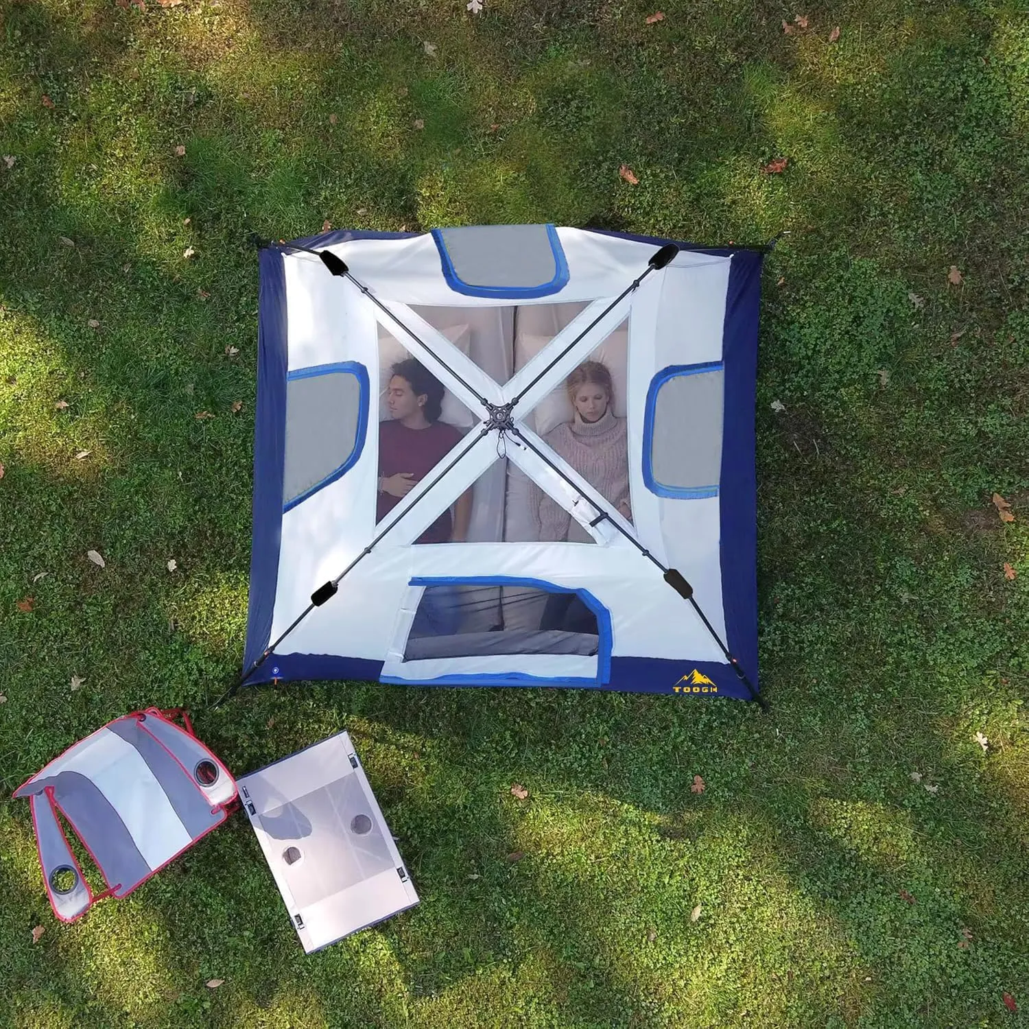 3/4 Person/6 Person Camping Tent Fast Cabin Tent with Instant Setup Tent, Weatherproof Tent Easy Quick Set Up & Pop Up in 60 Seconds with Rainfly Backpack for Family Camping,Upgraded Ventilation