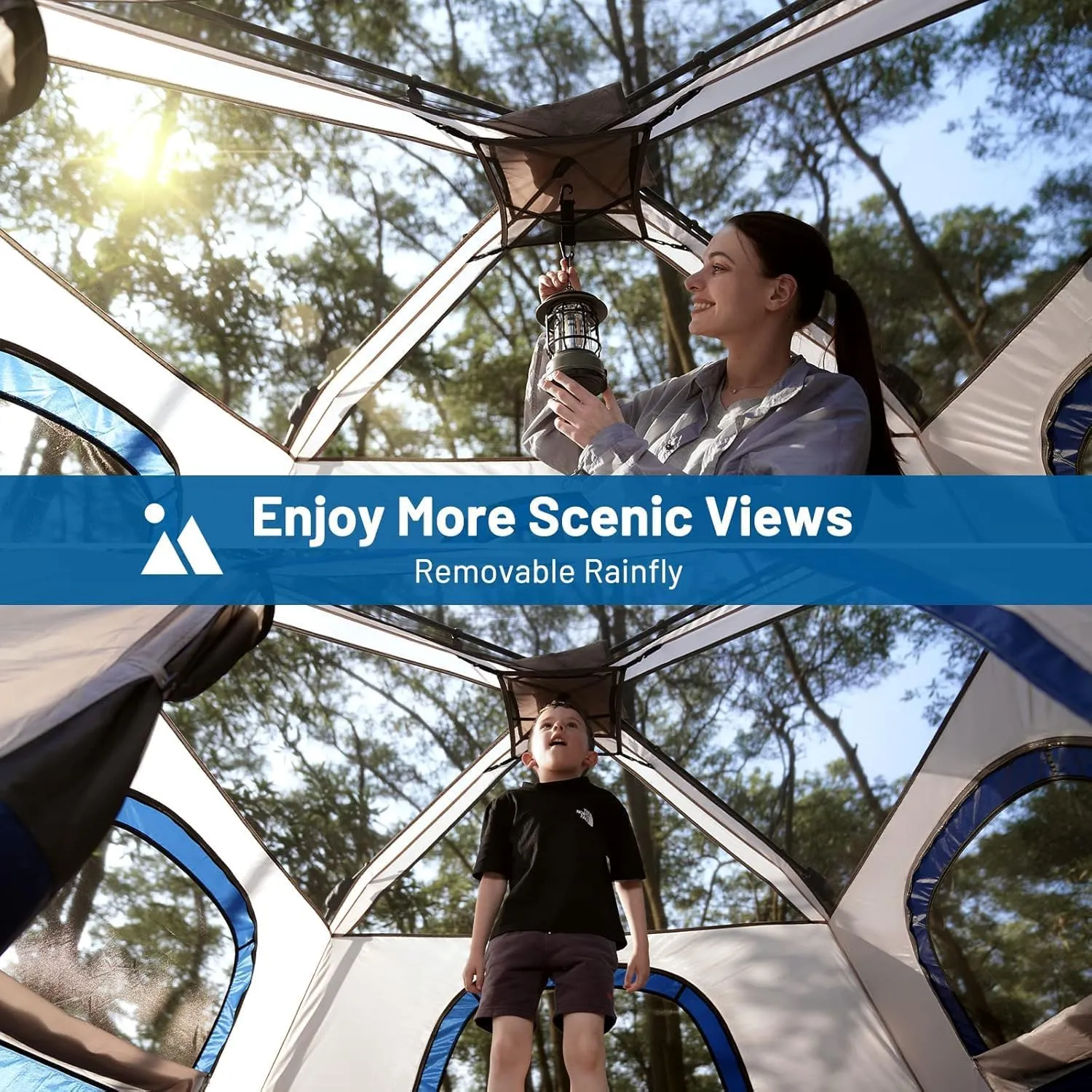 3/4 Person/6 Person Camping Tent Fast Cabin Tent with Instant Setup Tent, Weatherproof Tent Easy Quick Set Up & Pop Up in 60 Seconds with Rainfly Backpack for Family Camping,Upgraded Ventilation