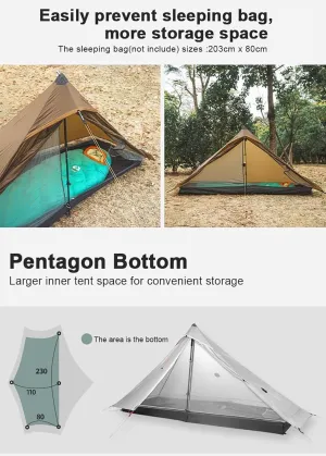 3F UL Gear Lanshan PRO Lanshan Ultralight Tent 3-Season Backpacking Tent for 1-Person or 2-Person, Waterproof Professional Tents for Camping, Trekking, Kayaking, Climbing
