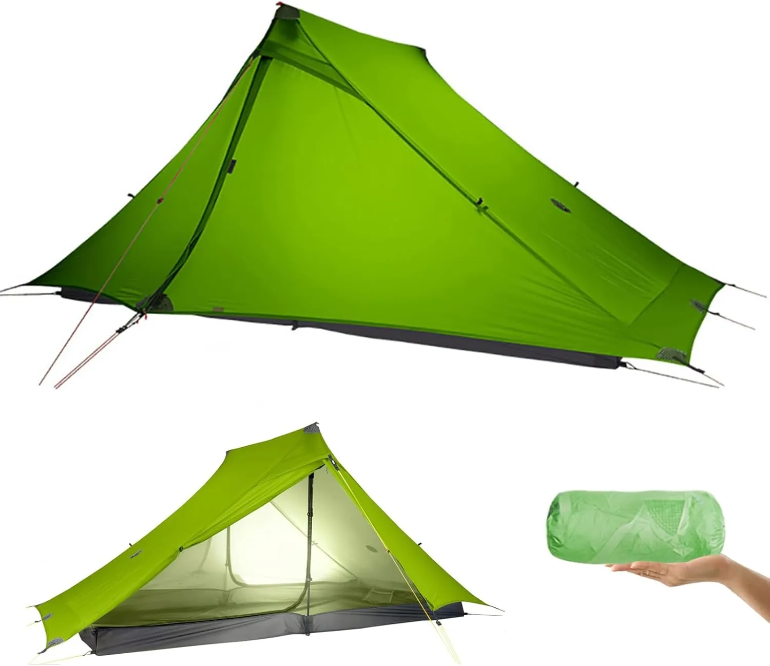 3F UL Gear Lanshan PRO Lanshan Ultralight Tent 4 Season Backpacking Tent for 1 Person, Waterproof Professional Tents for Camping, Trekking, Kayaking, Climbing, Hiking