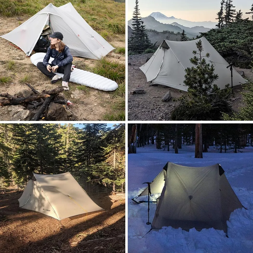3F UL Gear Lanshan PRO Lanshan Ultralight Tent Ultralight Tent 3-Season Backpacking Tent for 1-Person or 2-Person Camping, Climbing, Hiking, Trekking, Kayaking (for 2 Person, Gray- 4 Season)