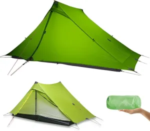 3F UL Gear Lanshan PRO Lanshan Ultralight Tent Ultralight Tent 3-Season Backpacking Tent for 1-Person or 2-Person Camping, Climbing, Hiking, Trekking, Kayaking (for 2 Person, Green- 3 Season)
