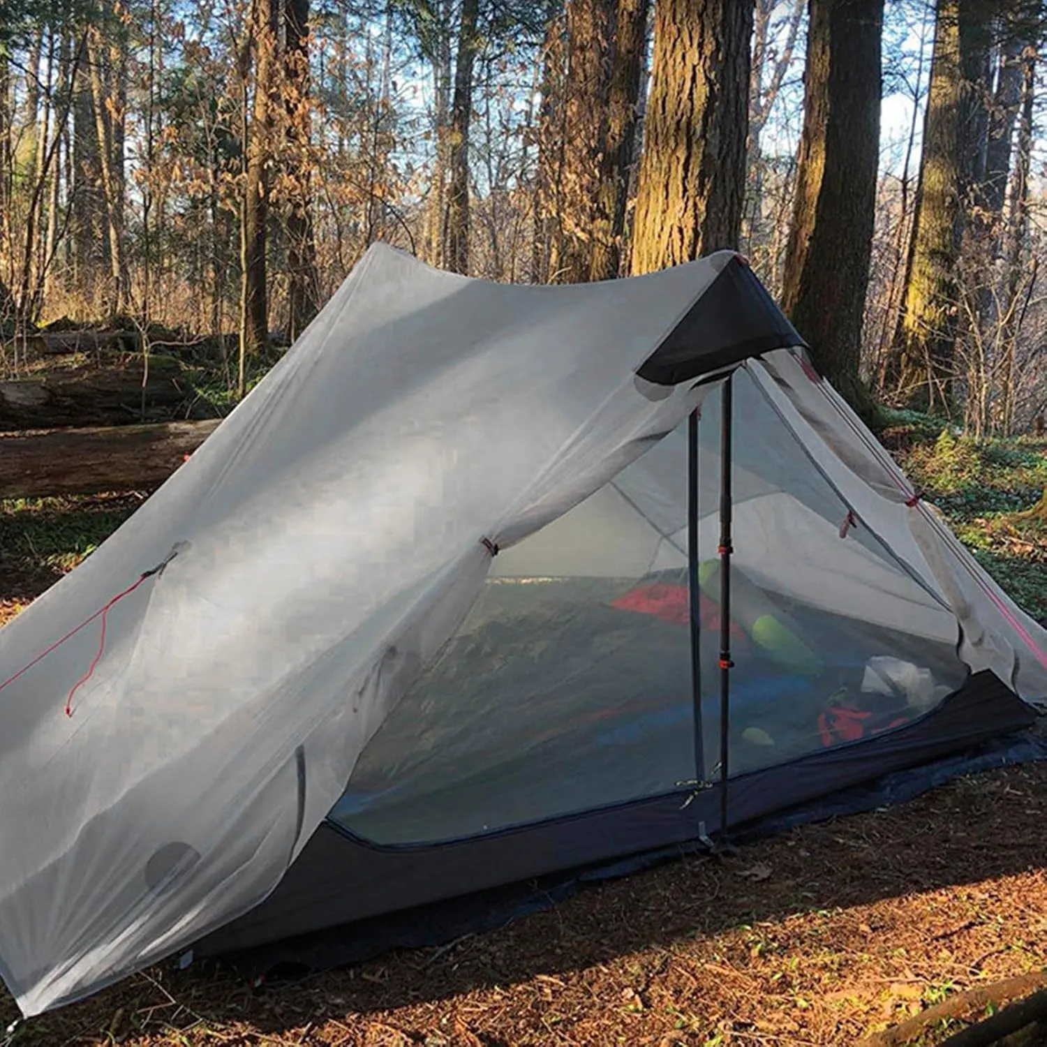 3FULGEAR Lanshan 2 Tent 2 Person Ultralight Camping Tent, 3/4 Season Professional 15D Silnylon Rodless Tent for Camping, Climbing, Hiking