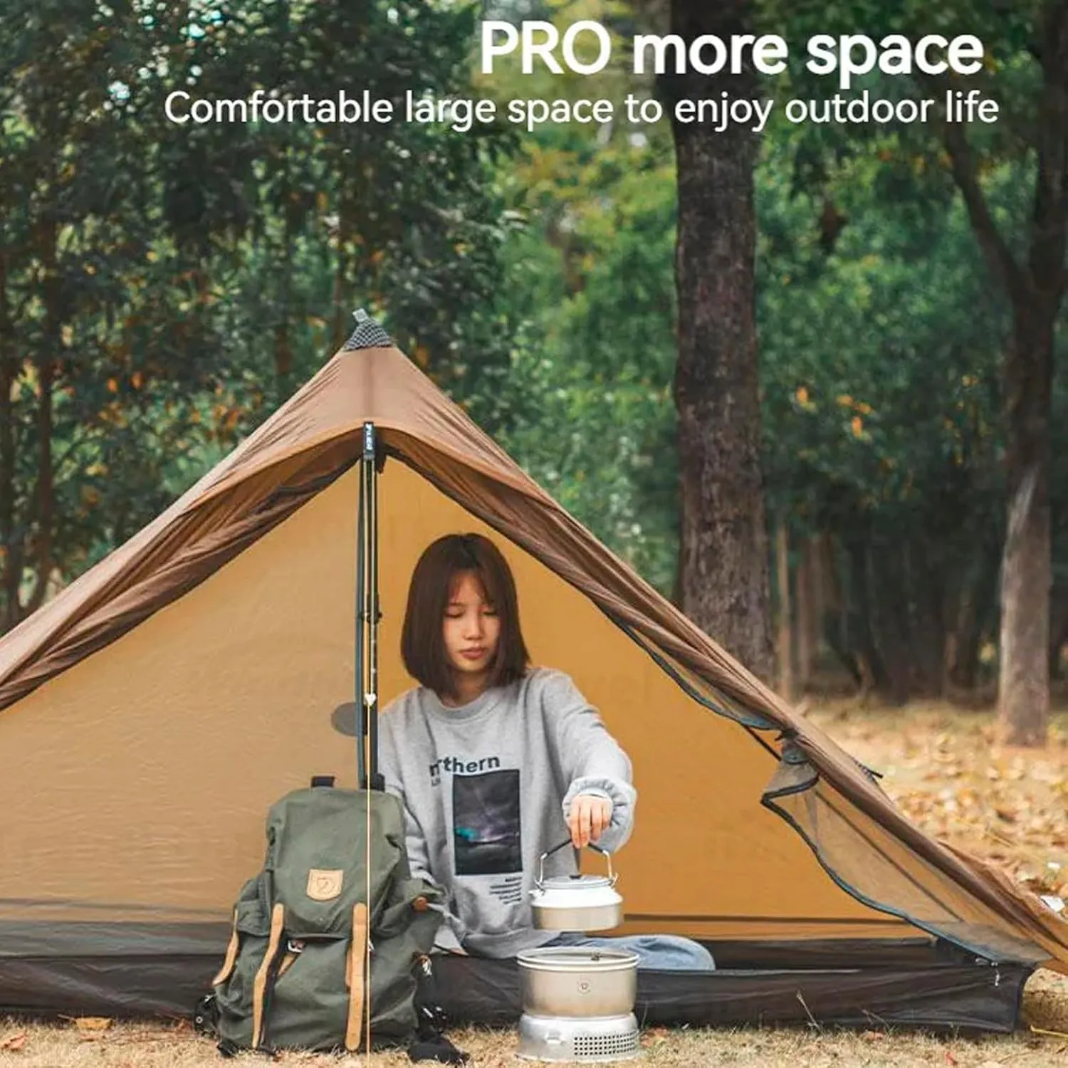 3FULGEAR Lanshan1 Pro Outdoor Ultralight Camping Tent for 1 Person 3/4 Season Professional 20D Nylon Double Sided Silicone Tent, Camping, Trekking, Kayaking, Climbing, Hiking