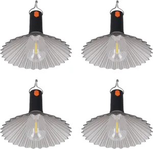 4 Pack USB C Rechargeable LED Tent Lanterns with Hanging Hooks - Portable Camping Lights for Hiking, Outdoor Adventures & Emergency Use