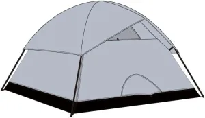 4 Person Glacier Gray Tent with Big Rain Fly for Camping, Waterproof, Easy Setup, Perfect for Outdoor Family Adventures