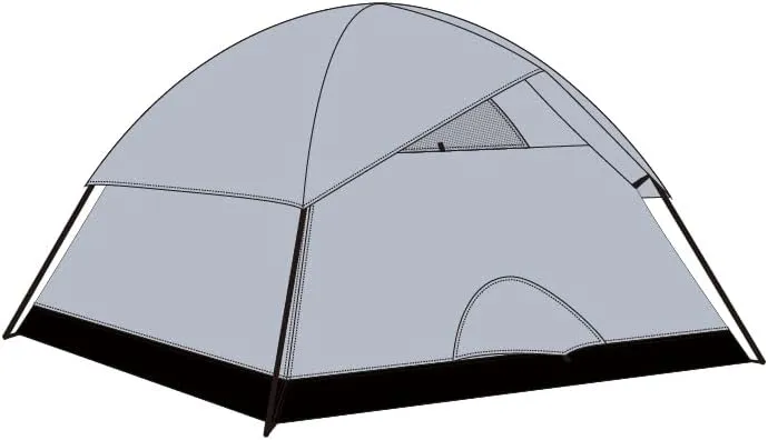 4 Person Glacier Gray Tent with Big Rain Fly for Camping, Waterproof, Easy Setup, Perfect for Outdoor Family Adventures