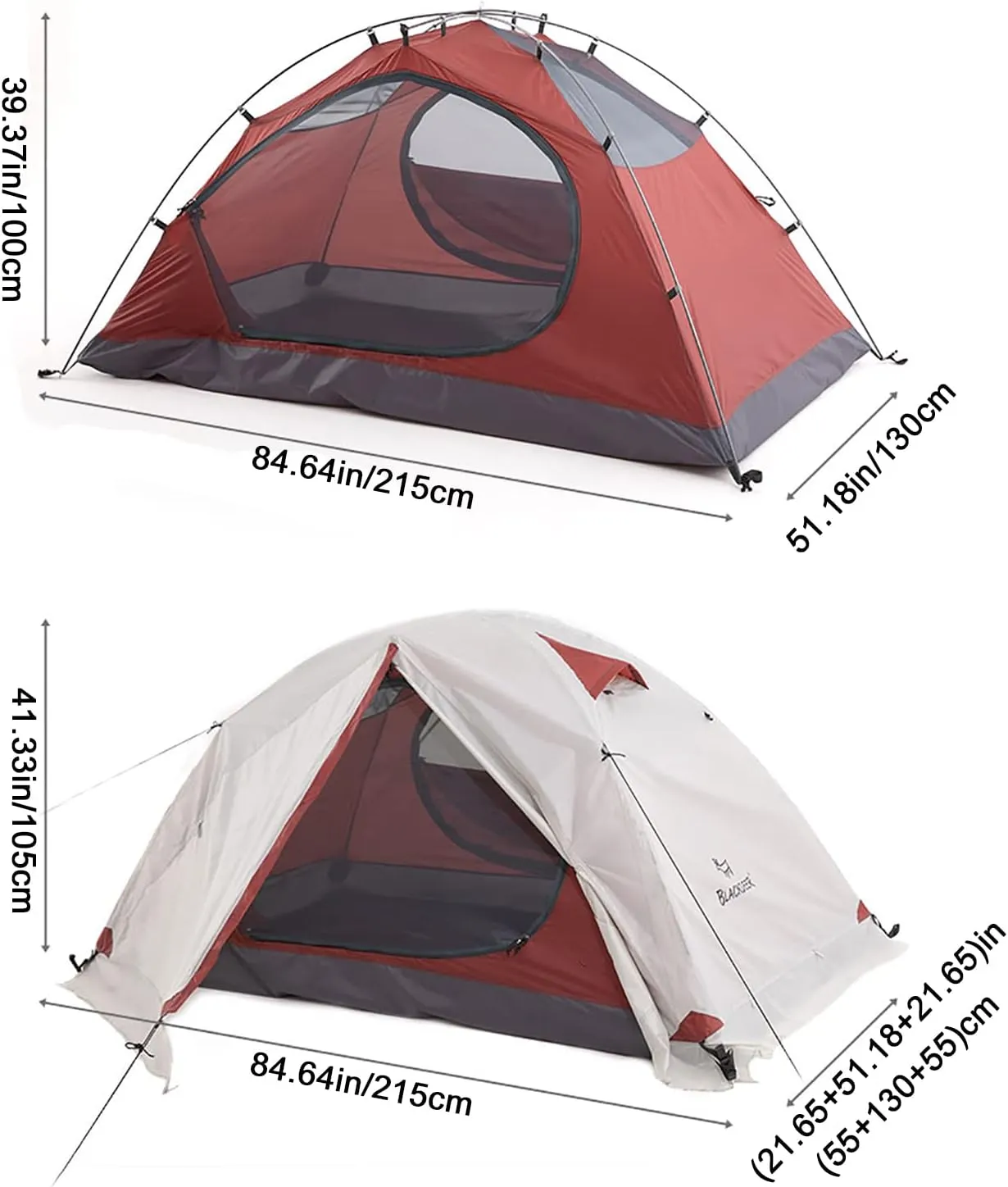 4 Season Ultralight Camping Tent, Backpacking Tent, 2 People Double Layer All Weather Easy Setup Tents for Outdoor Survival, Hiking, Backpack Travel, Mountaineering