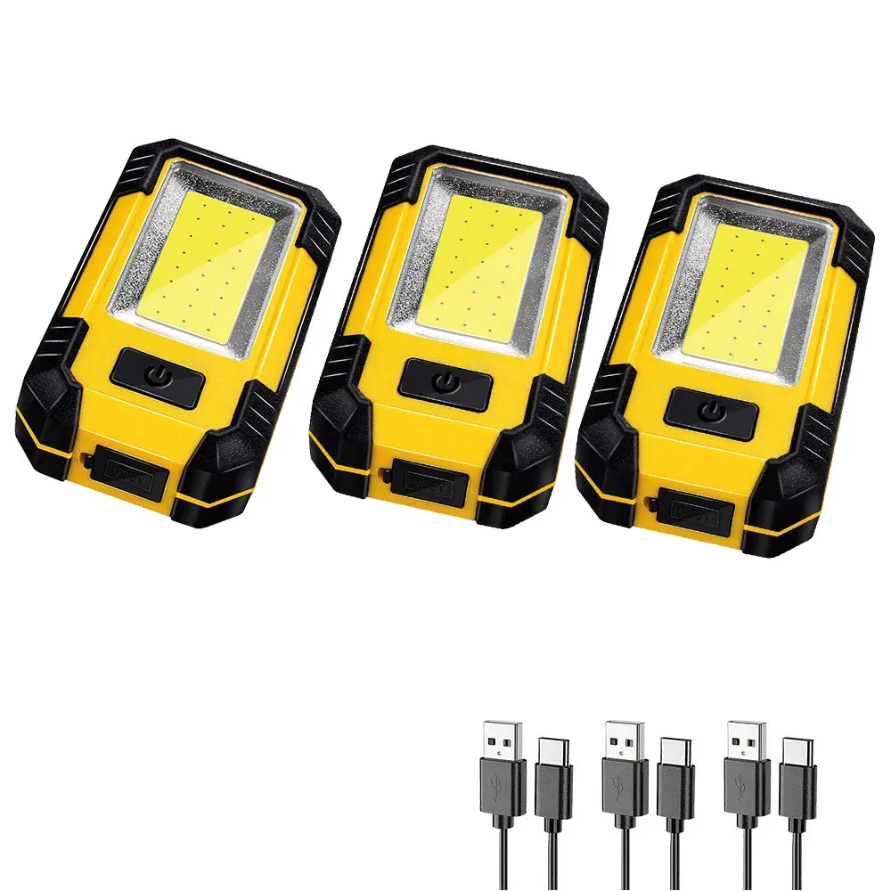 4000mAh LED Work Light Rechargeable Super Bright COB Flashlight with Magnetic Portable Outdoor Camping Lantern Emergency Lamp