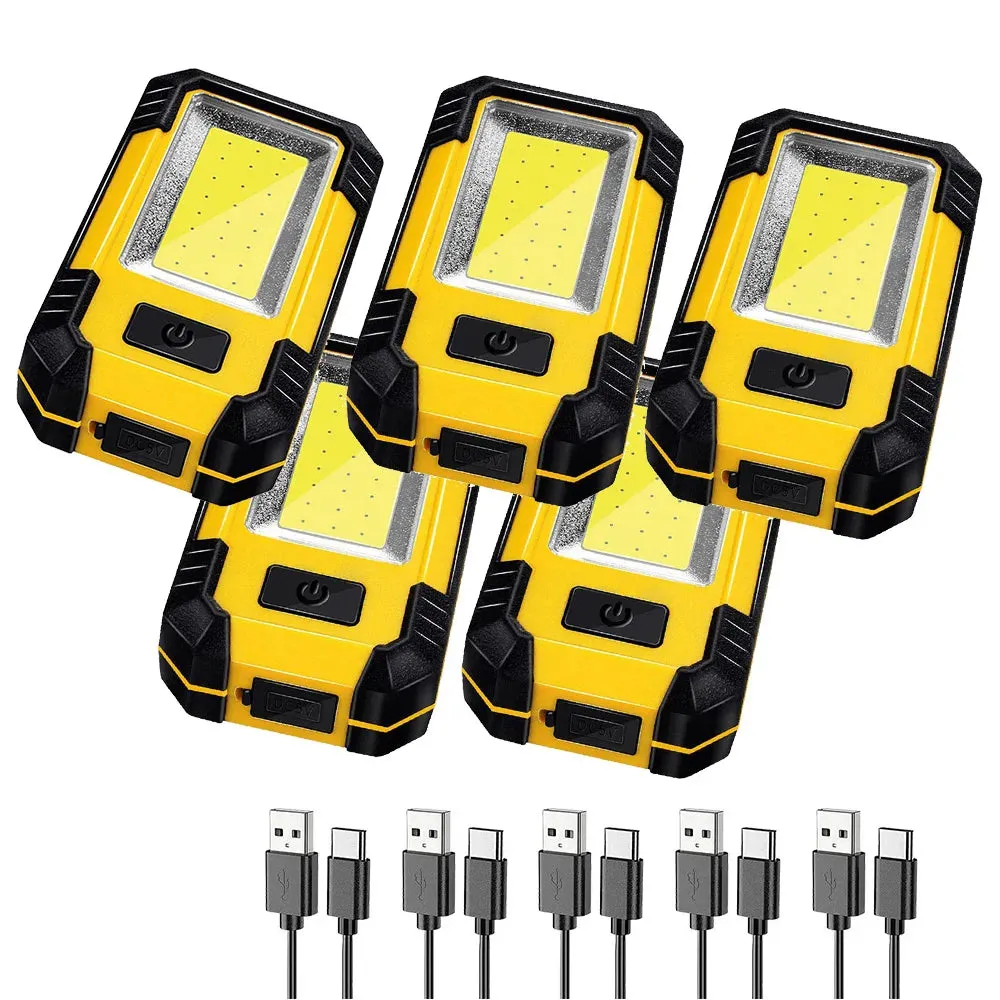 4000mAh LED Work Light Rechargeable Super Bright COB Flashlight with Magnetic Portable Outdoor Camping Lantern Emergency Lamp