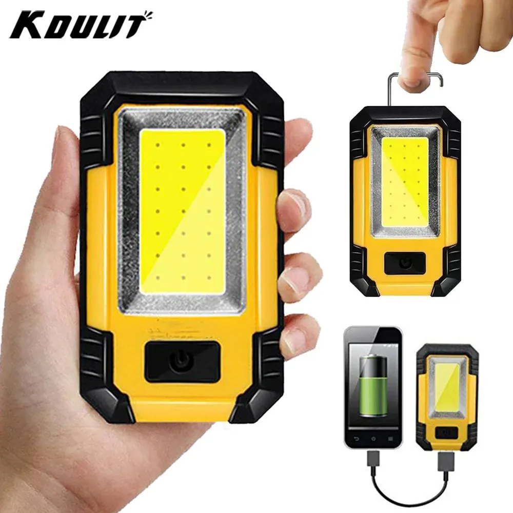 4000mAh LED Work Light Rechargeable Super Bright COB Flashlight with Magnetic Portable Outdoor Camping Lantern Emergency Lamp