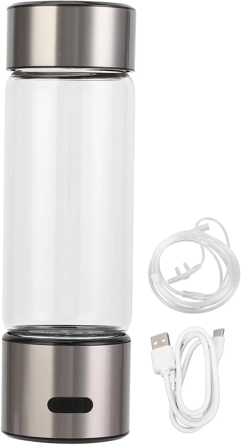 460ml Hydrogen Water Bottle Generator with Portable Rechargeable SPE Tech High Concentration LED Display Self Cleaning Mode Daily Drinking Inhalable Gas