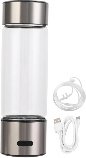 460ml Hydrogen Water Bottle Generator with Portable Rechargeable SPE Tech High Concentration LED Display Self Cleaning Mode Daily Drinking Inhalable Gas