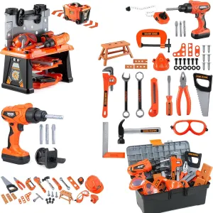 48pcs Kids Tool Box 79pcs Kids Tool Bench, Perfect boy Toys Present, Toy Construction Tools for Kids Ages 3,4,5,6,7,8 Years Old