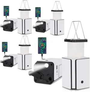 4Pack Solar LED Rechargeable Emergency Camping Lantern,White Solar Rechargeable,Rechargeable Type C,Emergency Lights Hand-Crank Power Generation,Phone Power Supply Function,flashlights