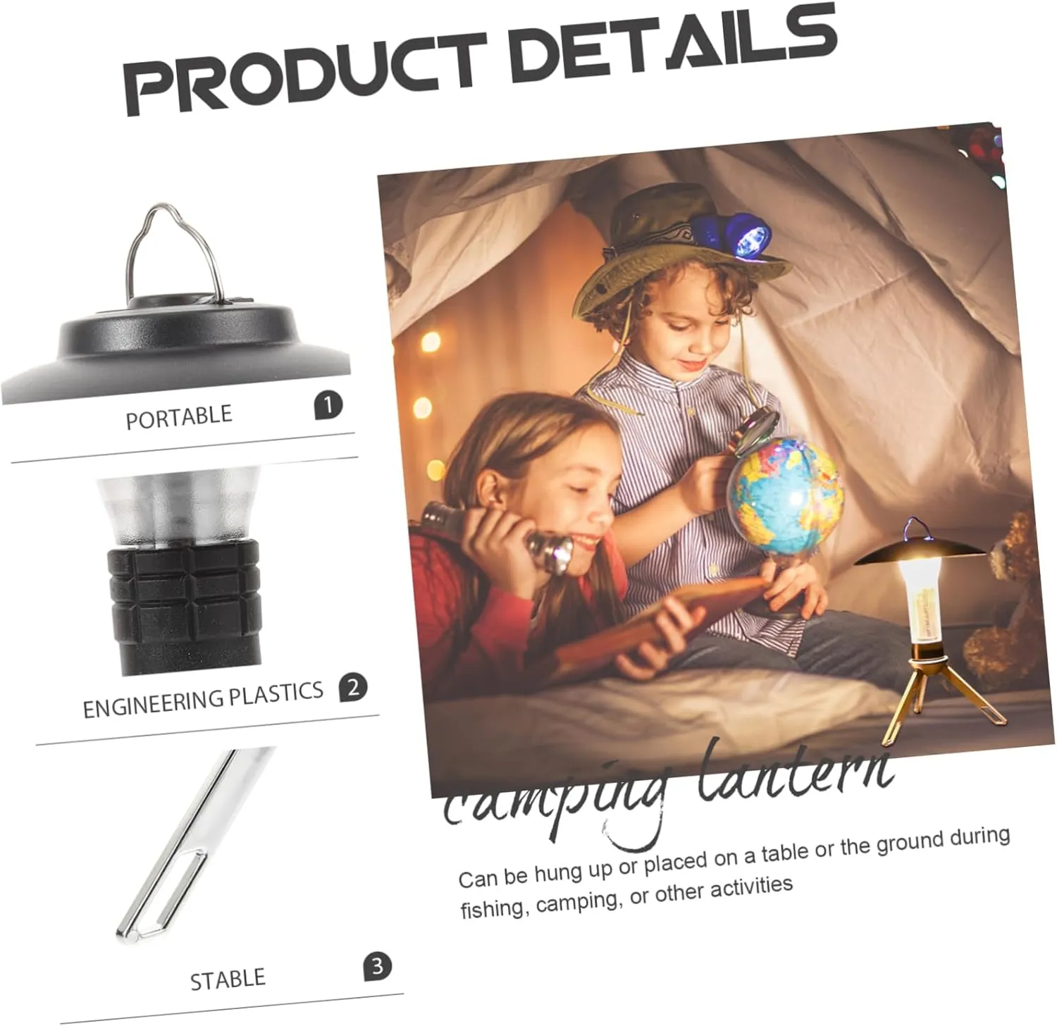 4pcs Triple-Mode Rechargeable Led Tent Light Camping Lamp for Emergency Outdoor