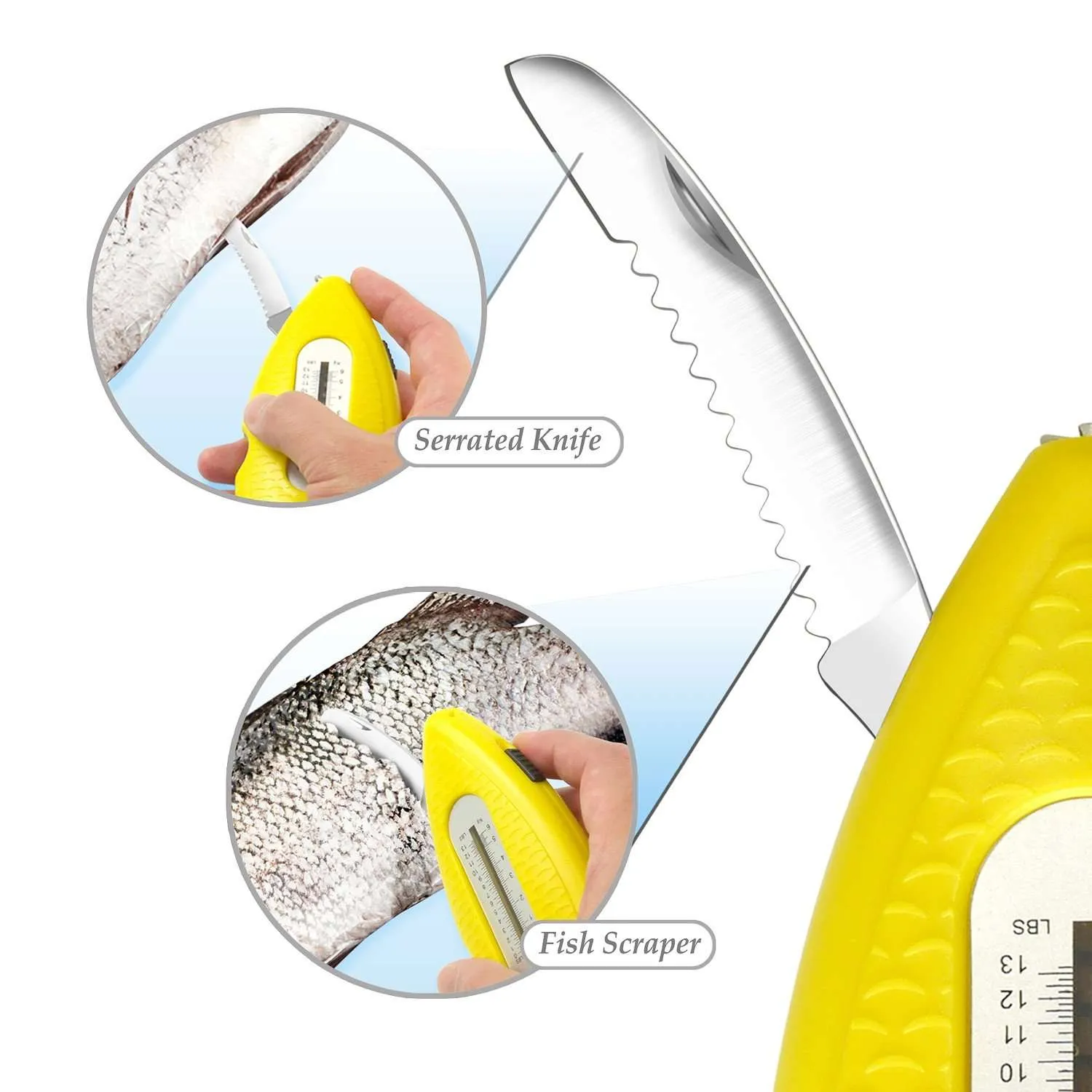 5-in-1 Multi-Tool for Fishing, Yellow Fish