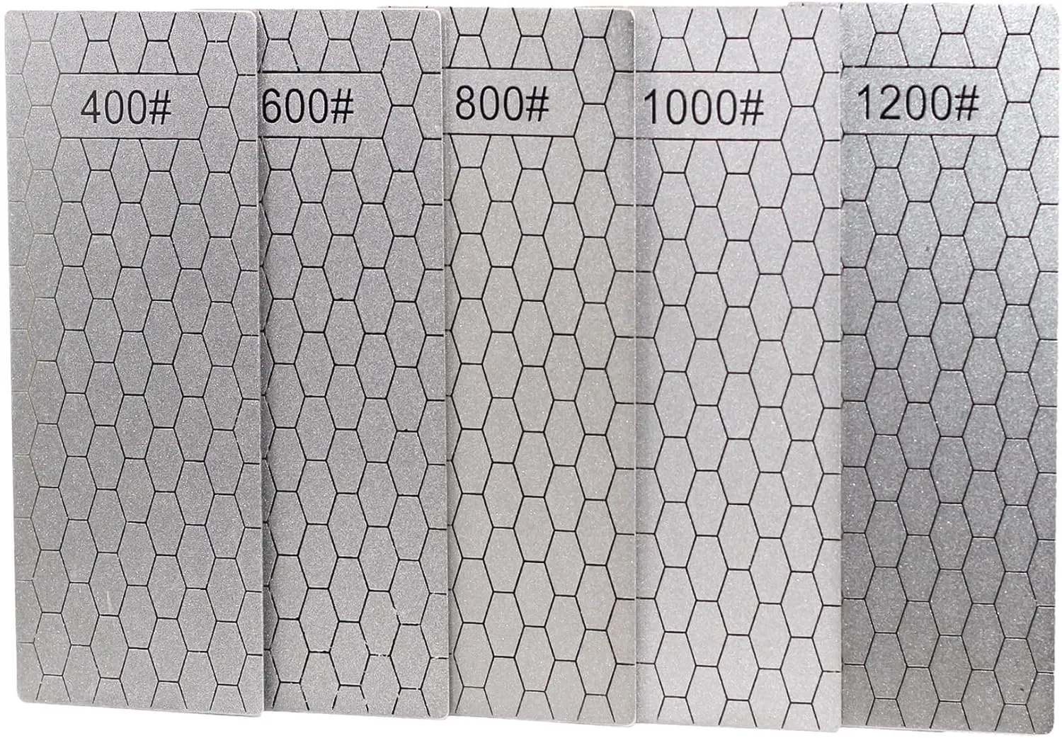 5 Pieces Diamond Sharpening Stone Set,Diamond Lapping Plate Coarse/Medium/Fine Grit Sharpener,400/600/800/1000/1200 Grit