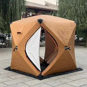 6-8 Person Inflatable Camping Tent with Pump, Easy Setup 4 Season Waterproof Windproof Outdoor Blow Up Tent, Cabin Tent with Mesh & Doors