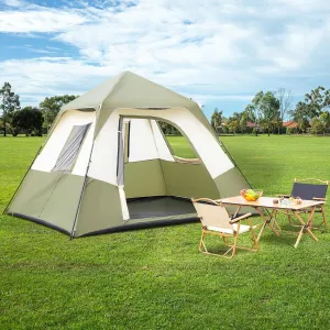6 Person Large Portable Pop Up Tent,Waterproof & Windproof Family Dome Tent,Easy Set Up Camping Tent,Outdoor Lightweight Backpacking Tent,with Carry Bag,for Picnic Hiking & Traveling (Green)