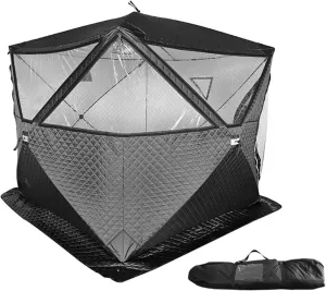 6.4㎡ Inflatable Camping Tent for 3-4 Person, Luxury Outdoor Tent for Family Glamping, Outdoor Party, Easy Setup 4 Season Waterproof Windproof Outdoor Blow Up Tent