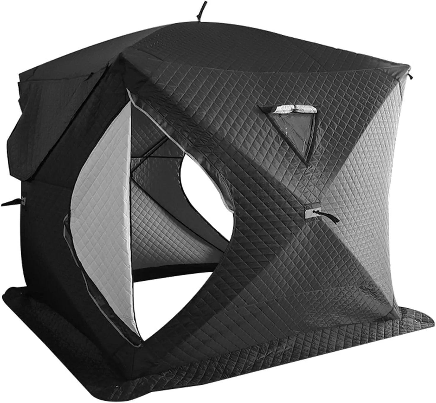 6.4㎡ Inflatable Camping Tent for 3-4 Person, Luxury Outdoor Tent for Family Glamping, Outdoor Party, Easy Setup 4 Season Waterproof Windproof Outdoor Blow Up Tent