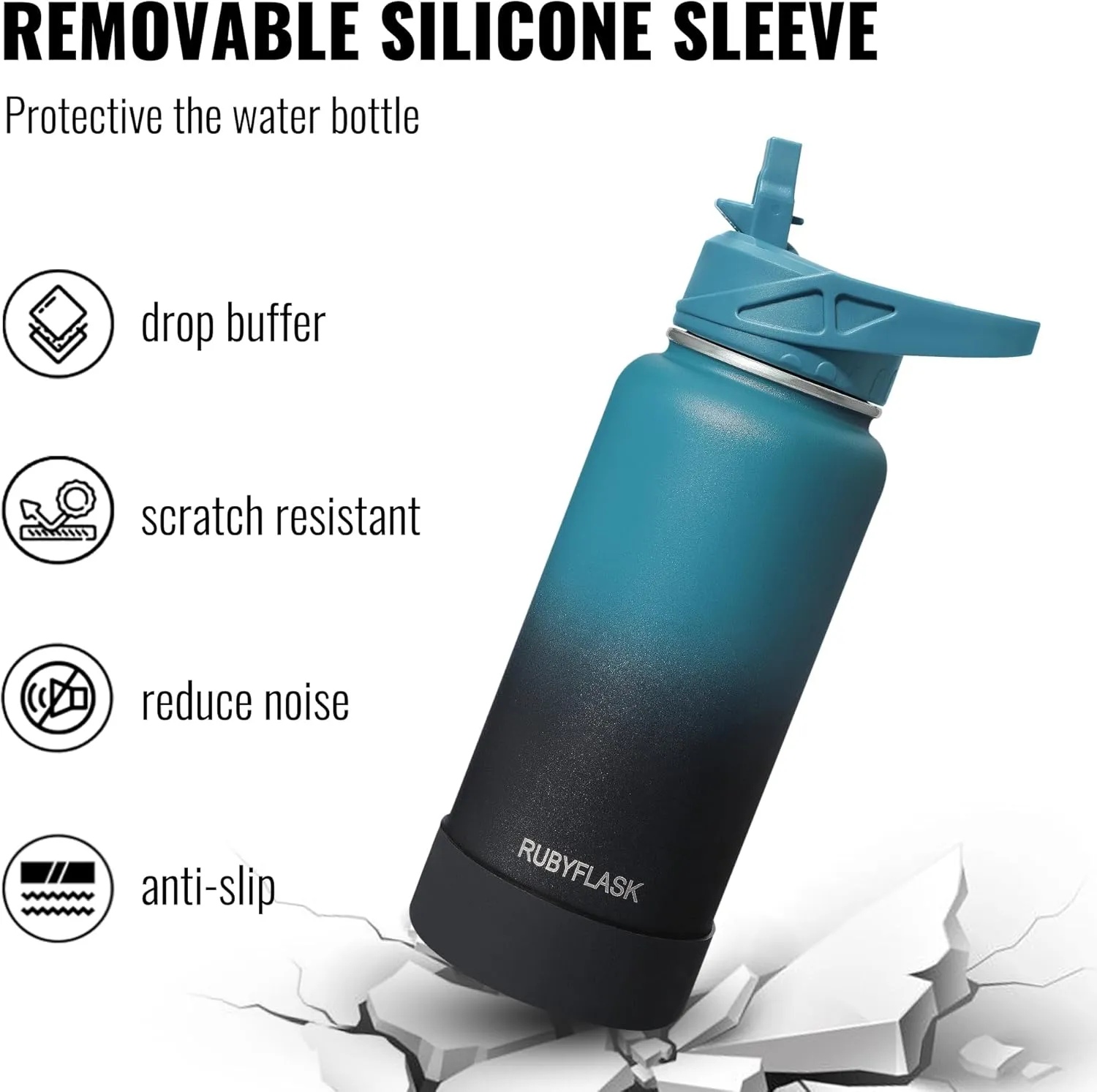 64oz Insulated Water Bottle with Straw, Half Gallon Stainless Steel Vacuum Water Jug, Large Thermos Water Bottle Flask with Leakproof 3 Lids for Travel, Camping, Gym Sports Cream