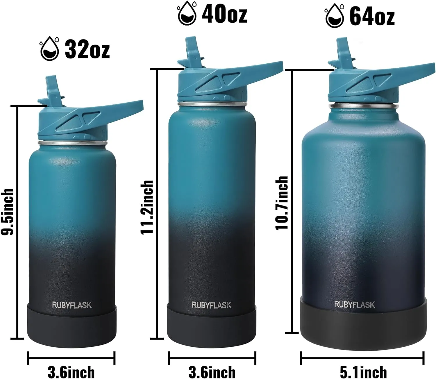 64oz Insulated Water Bottle with Straw, Half Gallon Stainless Steel Vacuum Water Jug, Large Thermos Water Bottle Flask with Leakproof 3 Lids for Travel, Camping, Gym Sports Cream