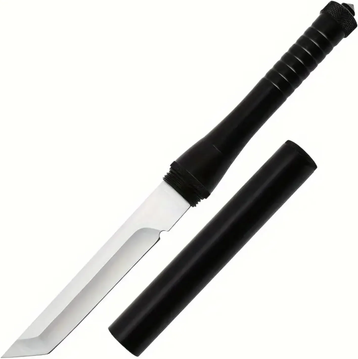 6in mini Baseball bat Knife, Multifunctional Portable Straight Knife, Outdoor Camping Knife, Survival Knife(Black)