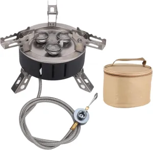 7800W Electronic Ignition Camping Gas Stove with Windproof 3 Heads for Outdoor Cooking Picnic Camping Hiking