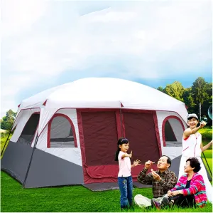 8-12 Person Camping Tent, 2 Bedroom Family Tent Camping Tents & Shelters Large Tent 12 Person Outdoor Tents, Festival Essential/100% Waterproof Camping Tent Sewn in Groundsheet