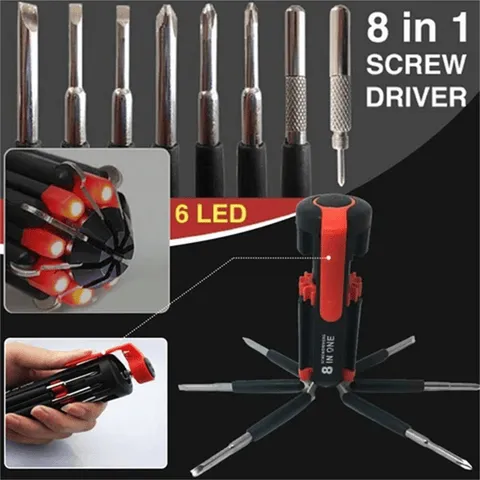 8-in-1 Screwdriver with LED Torch