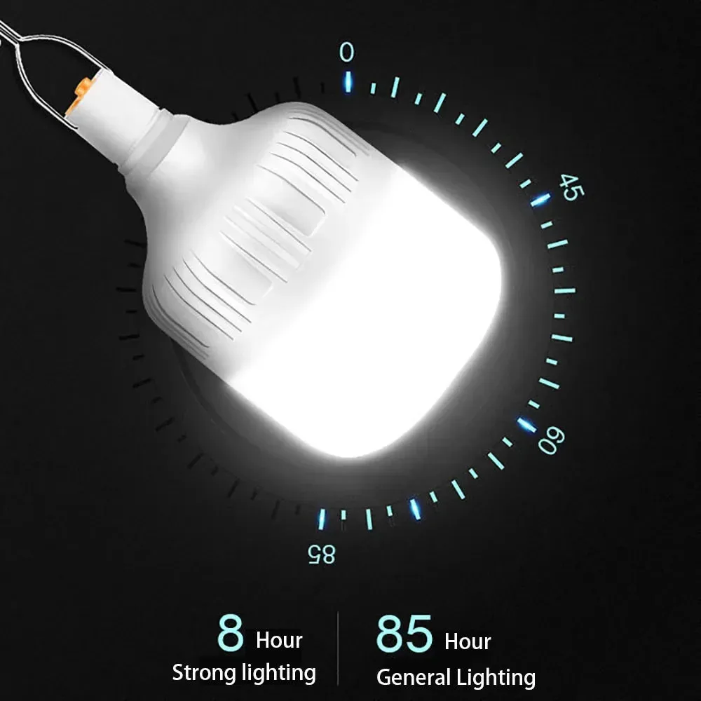 80W USB Rechargeable LED Emergency Lights - Portable Camping Lanterns for Outdoor Tents and Flashlight Use