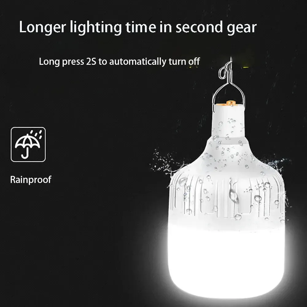 80W USB Rechargeable LED Emergency Lights - Portable Camping Lanterns for Outdoor Tents and Flashlight Use
